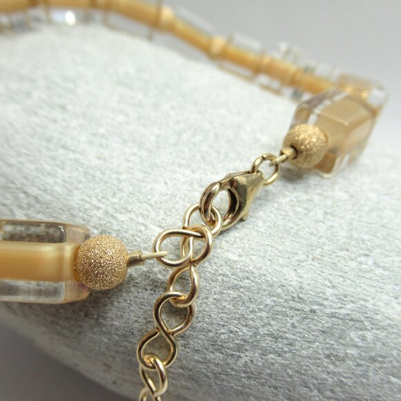 Cane glass and gold bracelet - Picture 5 of 14